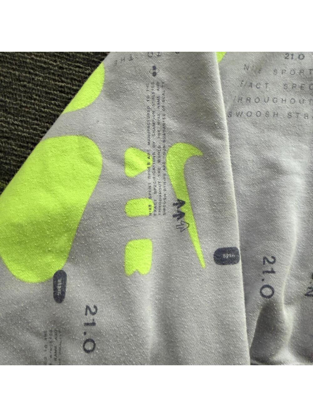 Nike Air Womens Cropped Sweatshirt Mauve Neon Green Cropped Graphic Sweatshirt M - Picture 6 of 7